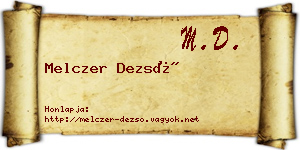 Melczer Dezső névjegykártya
