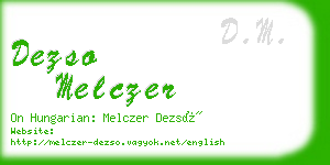 dezso melczer business card